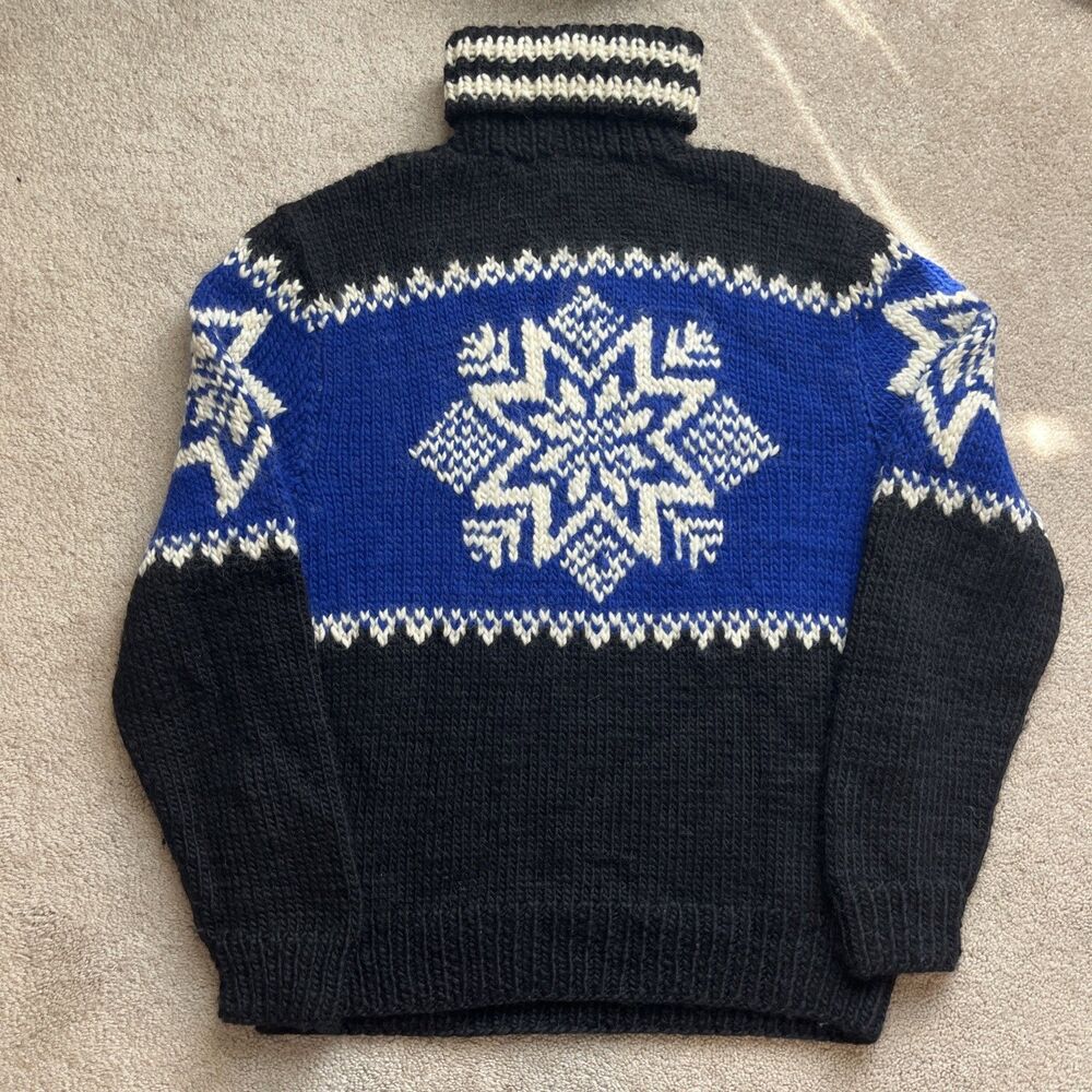 Polo Ralph Lauren Handknit Sweater Mens Large Wool Alpaca Nordic Snowflake - Picture 4 of 4